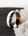 Rose Gold Tungsten Core with TruStone and White Corian