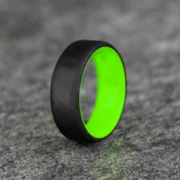 Matte Carbon Fiber Round Top Ring