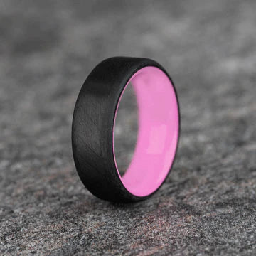 Matte Carbon Fiber Round Top Ring