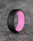 Matte Carbon Fiber Round Top Ring