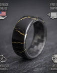 TruStone Black and Gold Ring with Carbon Fiber Core