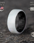 Polished Synthetic Mother of Pearl Ring With Carbon Fiber Core
