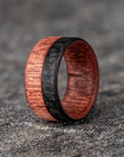 2/3 Carbon Fiber and Wood Ring with Sedona Red Wood Core