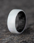 Polished Synthetic Mother of Pearl Ring With Carbon Fiber Core