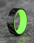 Matte Carbon Fiber Horizontal Pattern Ring
