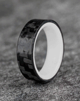 Matte Carbon Fiber Horizontal Pattern Ring