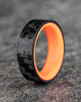 Matte Carbon Fiber Horizontal Pattern Ring