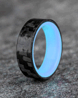Matte Carbon Fiber Horizontal Pattern Ring