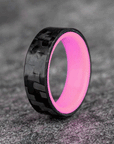 Matte Carbon Fiber Horizontal Pattern Ring