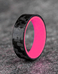 Matte Carbon Fiber Horizontal Pattern Ring