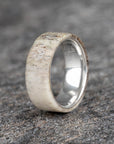 Polished Antler Ring with Polished Sterling Silver Core