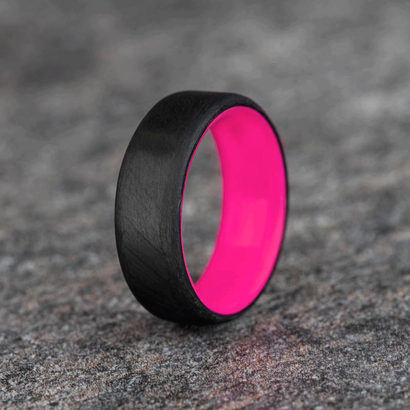 Matte Carbon Fiber Round Top Ring