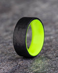 Matte Carbon Fiber Unidirectional Ring with Glow Resin