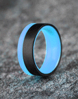 Polished 2/3 Carbon Fiber Unidirectional Ring with Glow Resin