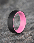 Matte Carbon Fiber Unidirectional Ring with Glow Resin