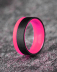 Polished 2/3 Carbon Fiber Unidirectional Ring with Glow Resin