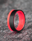 Polished 2/3 Carbon Fiber Unidirectional Ring with Glow Resin