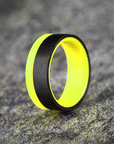 Polished 2/3 Carbon Fiber Unidirectional Ring with Glow Resin