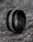 Polished Carbon Fiber Ring with Silver Texalium Center Stripe