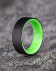 Matte Carbon Fiber Unidirectional Ring with Glow Resin