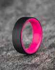 Matte Carbon Fiber Unidirectional Ring with Glow Resin