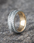 Polished Silver Texalium Ring with Brass Core