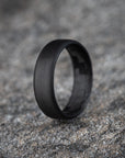 Matte Round Top Carbon Fiber Unidirectional Ring
