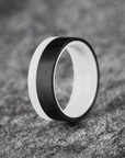 Polished 2/3 Carbon Fiber Unidirectional Ring with Glow Resin