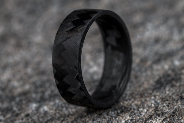diagonal pattern black carbon fiber ring