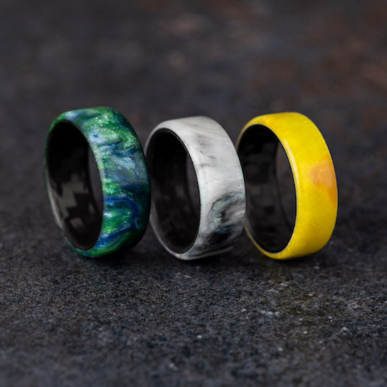 E6 Rings | Carbon Fiber Rings | Antler and Wood Rings