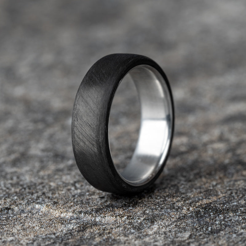 Matte Carbon Fiber Unidirectional Ring With Aluminum Core