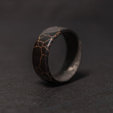 TruStone Black and Rose Gold Ring with Carbon Fiber Core