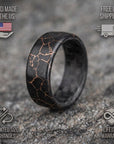 TruStone Black and Rose Gold Ring with Carbon Fiber Core