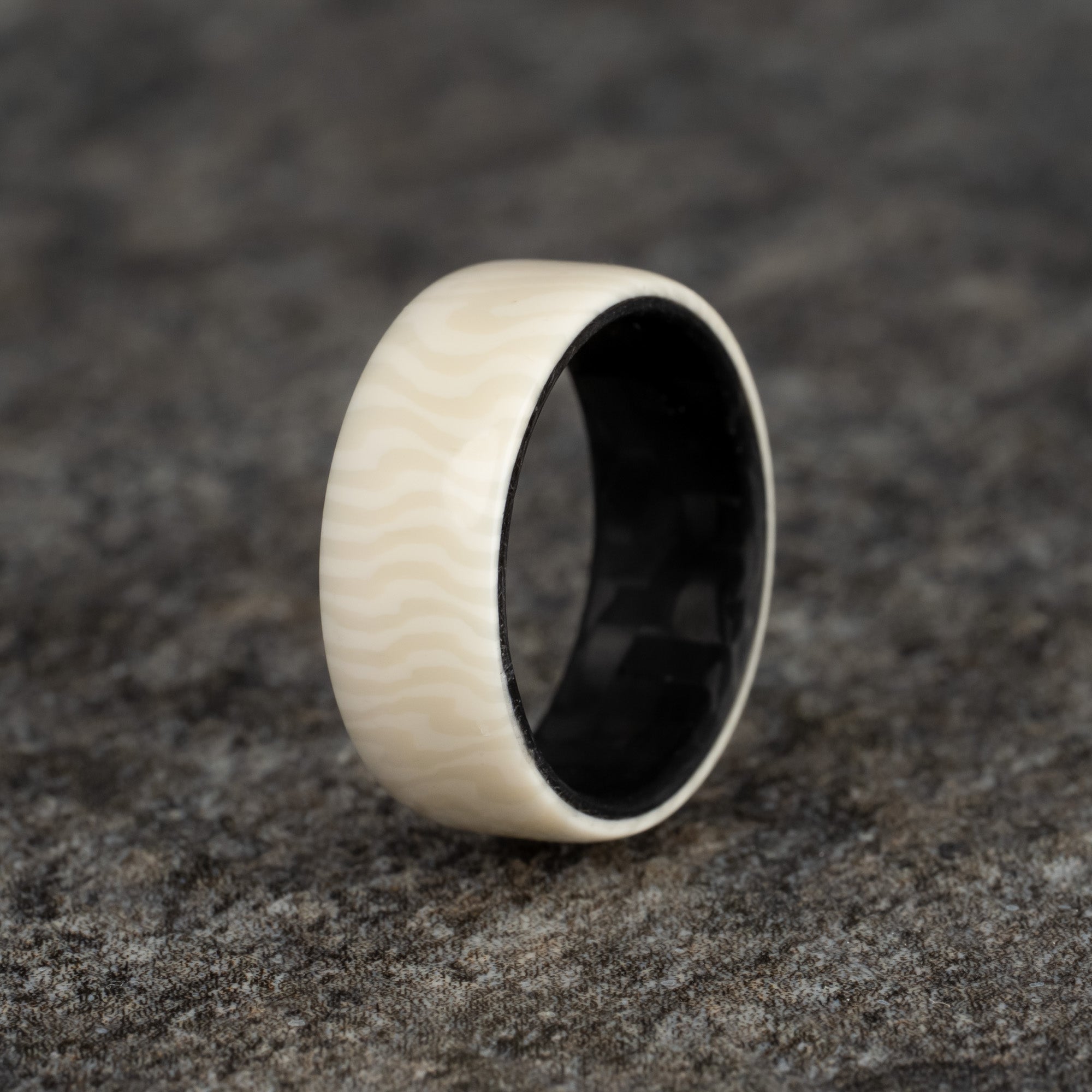 Synthetic Ivory Carbon Fiber Ring
