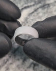 Polished Gray Corian Ring with Matte Carbon Fiber Horizontal Pattern Core