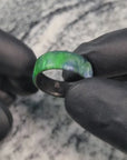 Gaia - Polished Blue and Green Shimmer Resin Ring with Carbon Fiber Core