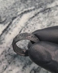 Rough Cut Carbon Fiber Faceted Ring