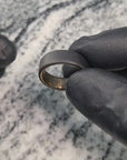 Matte Carbon Fiber Unidirectional Ring with Polished Brass Core