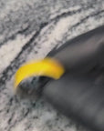 Polished Gradiated Yellow Shimmer Ring With Carbon Fiber Core