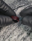 Midnight - Polished Red and Black Shimmer Resin Ring with Carbon Fiber Core
