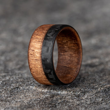2/3 Carbon Fiber and Wood Ring with English Chestnut Core