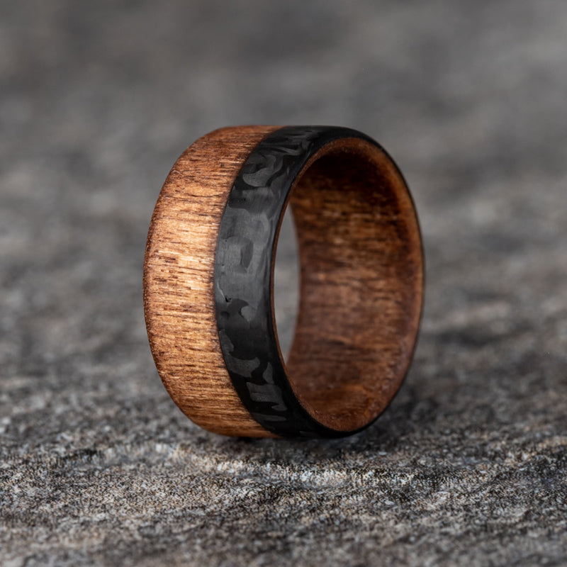 2/3 Carbon Fiber and Wood Ring with English Chestnut Core