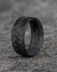 Matte Carbon Fiber Ring with Marbled Pattern