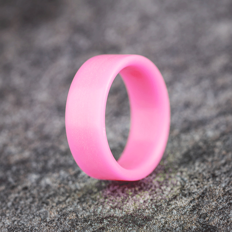 Matte Pale Pink Glow Resin Ring