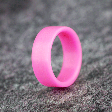 Matte Hot Pink Glow Resin Ring