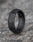 Rough Cut Carbon Fiber Faceted Ring