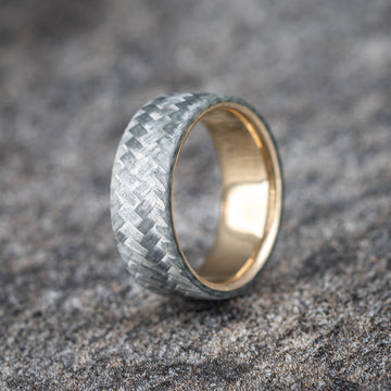Polished Silver Texalium Ring with Brass Core