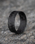 Matte Ultra Thin Carbon Fiber Diagonal Pattern Ring