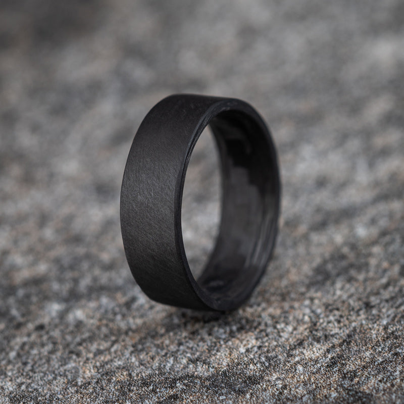 Matte Carbon Fiber Unidirectional Ring