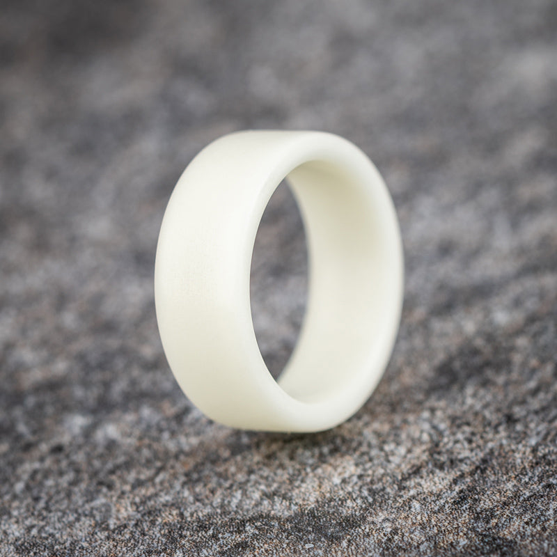 Matte White Glow Resin Ring